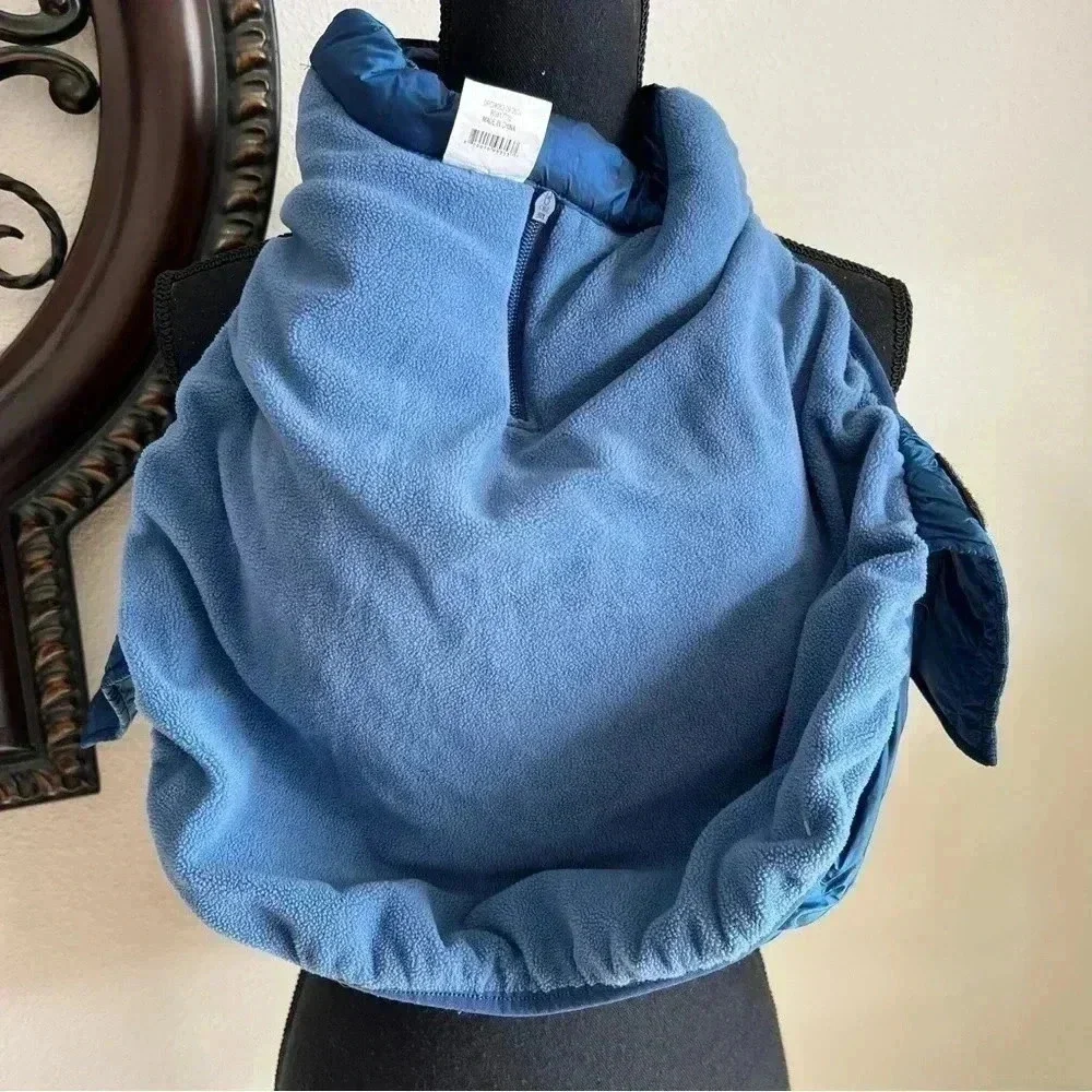 Dog Cat Coat Puffer Nano Jacket Iridescent Blue Silk and Down Feel Medium